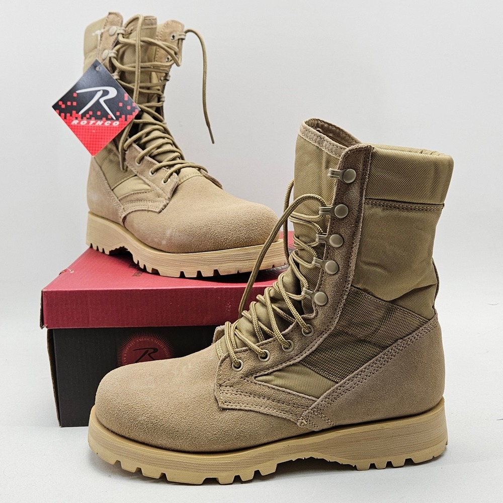 Rothco 5257 V-Max Lightweight Tactical Boots Tan Suede Nylon Mens 8R New In Box